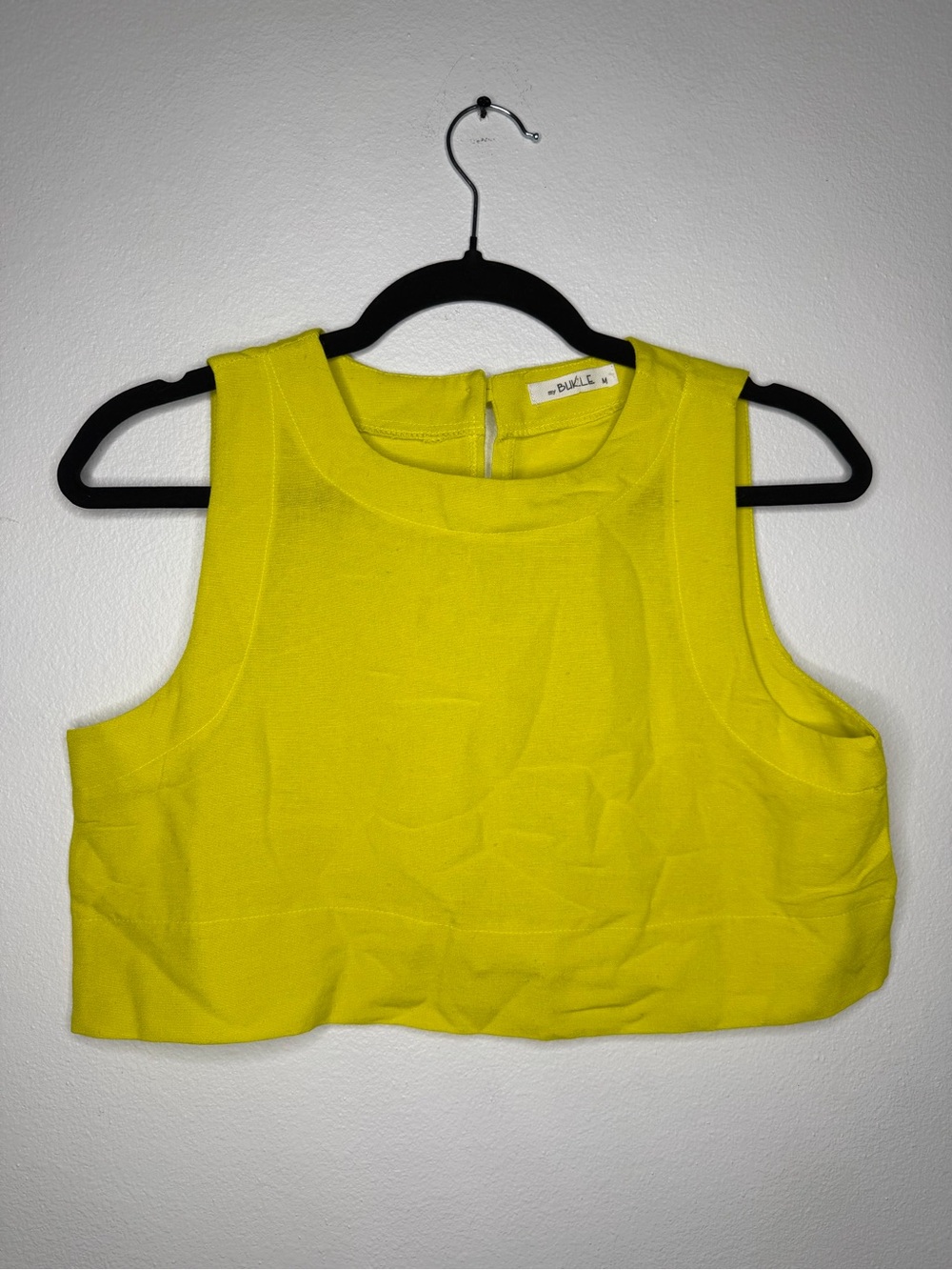 High-Waist Wide-Leg Crop Top Set in Lime - Picture 4 of 13